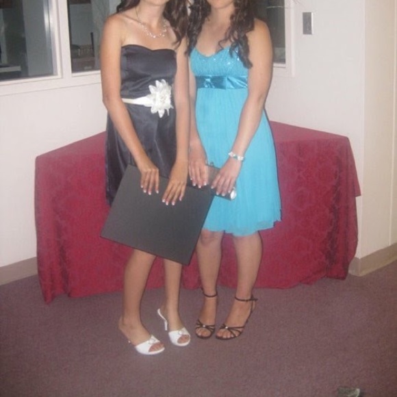 Glittery Blue Grad Dress - Picture 4 of 6